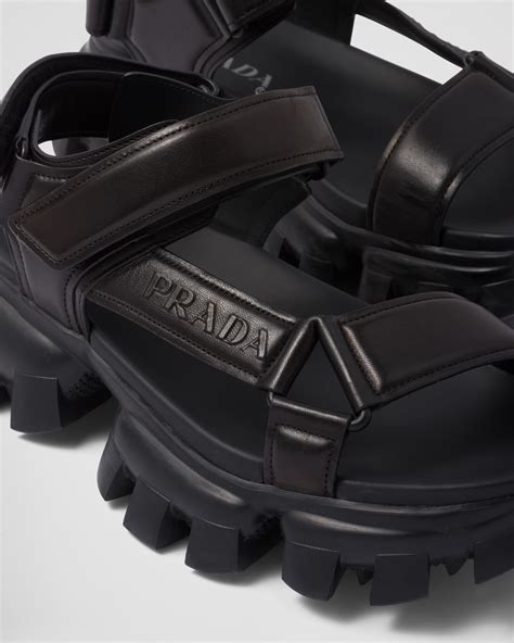 prada matelasse sport sandal|Black Padded Nappa Leather Sandals .